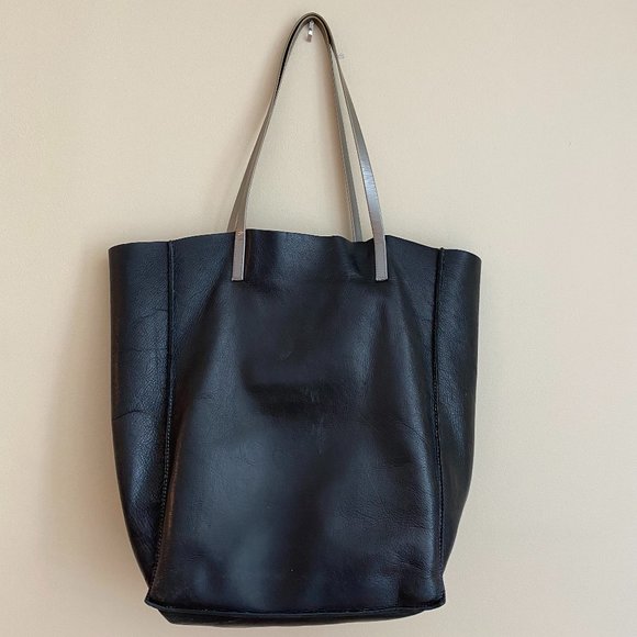 Brooklyn Industries Black Leather Tote Purse - Picture 7 of 11